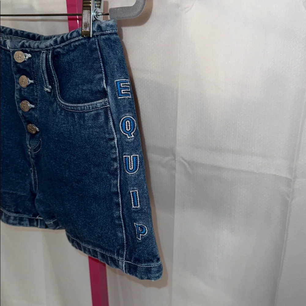 Equipment‎ Blue Denim Shorts Y2K Buttonfly